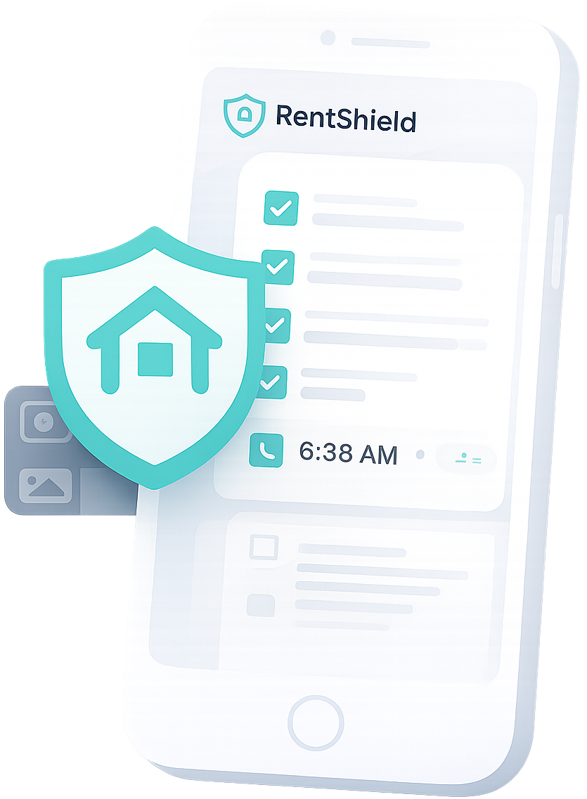 RentShield app preview on phone